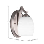 Zilo One Light Wall Sconce in Graphite with 5" White Matrix Shade