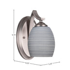 Zilo One Light Wall Sconce in Graphite with 5" Gray Matrix Shade