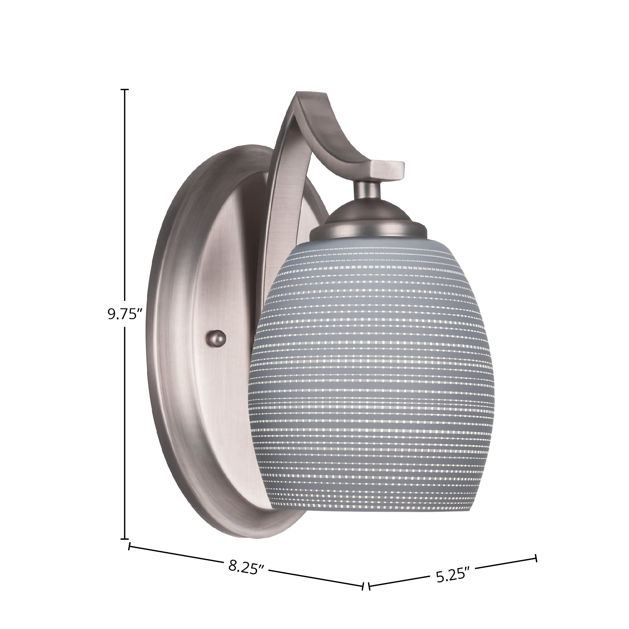 Zilo One Light Wall Sconce in Graphite with 5" Gray Matrix Shade