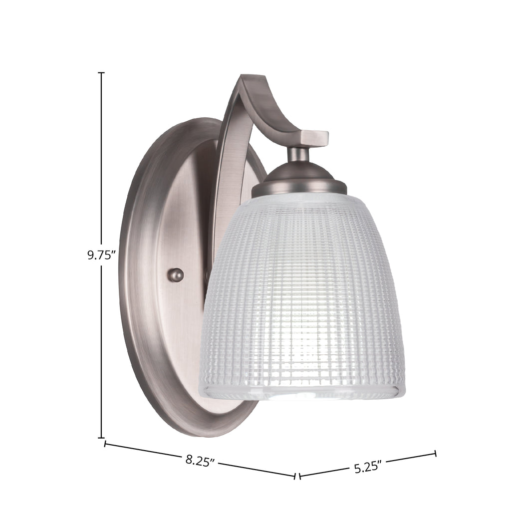 Zilo One Light Wall Sconce in Graphite with 5" Clear Ribbed Shade