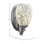 Zilo One Light Wall Sconce in Graphite with 5" Natural Fusion Shade