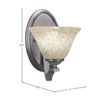Zilo One Light Wall Sconce in Graphite with 7" Italian Marble Shade