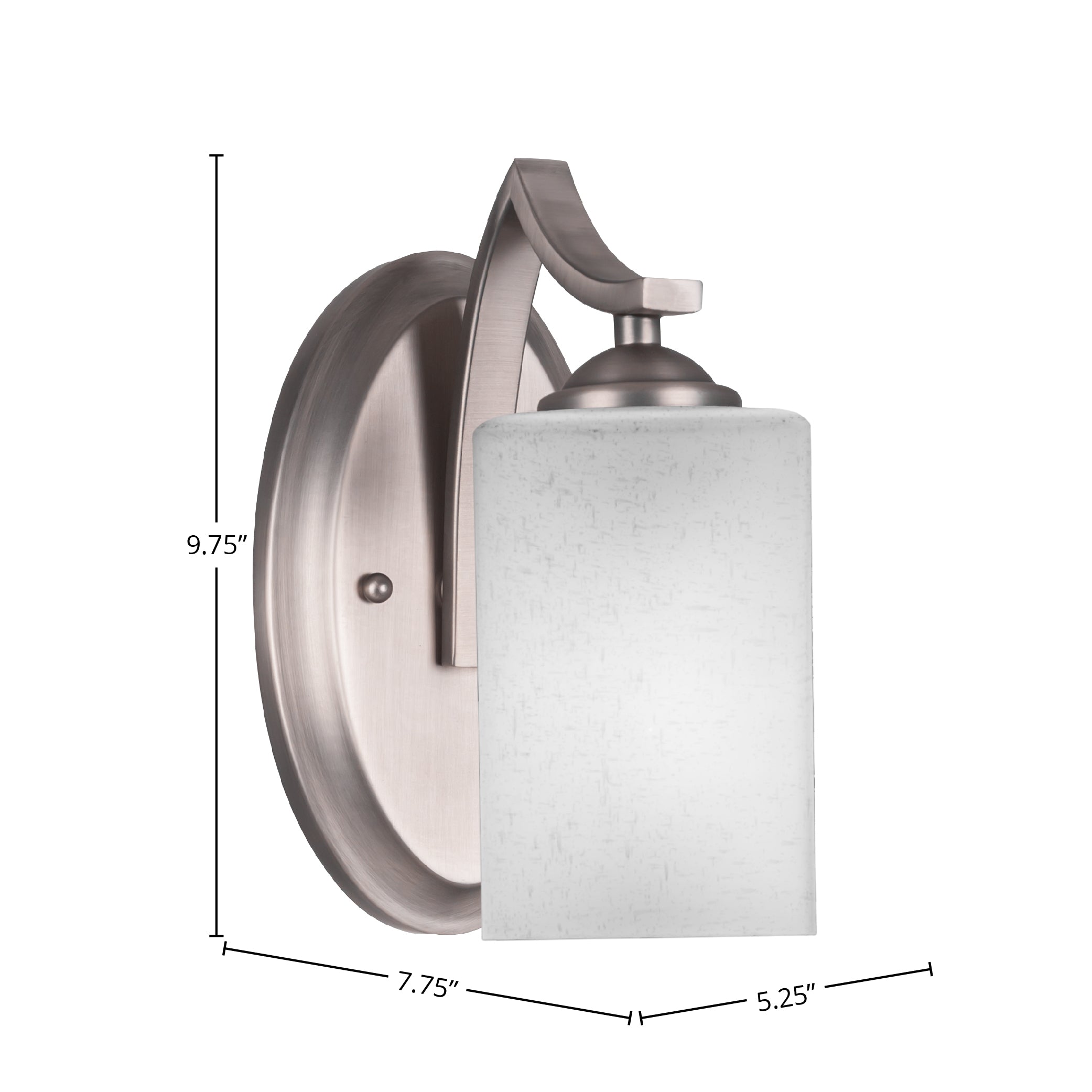 Zilo One Light Wall Sconce in Graphite with 4" Square White Muslin Shade