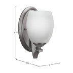 Zilo One Light Wall Sconce in Graphite with 5" White Linen Shade