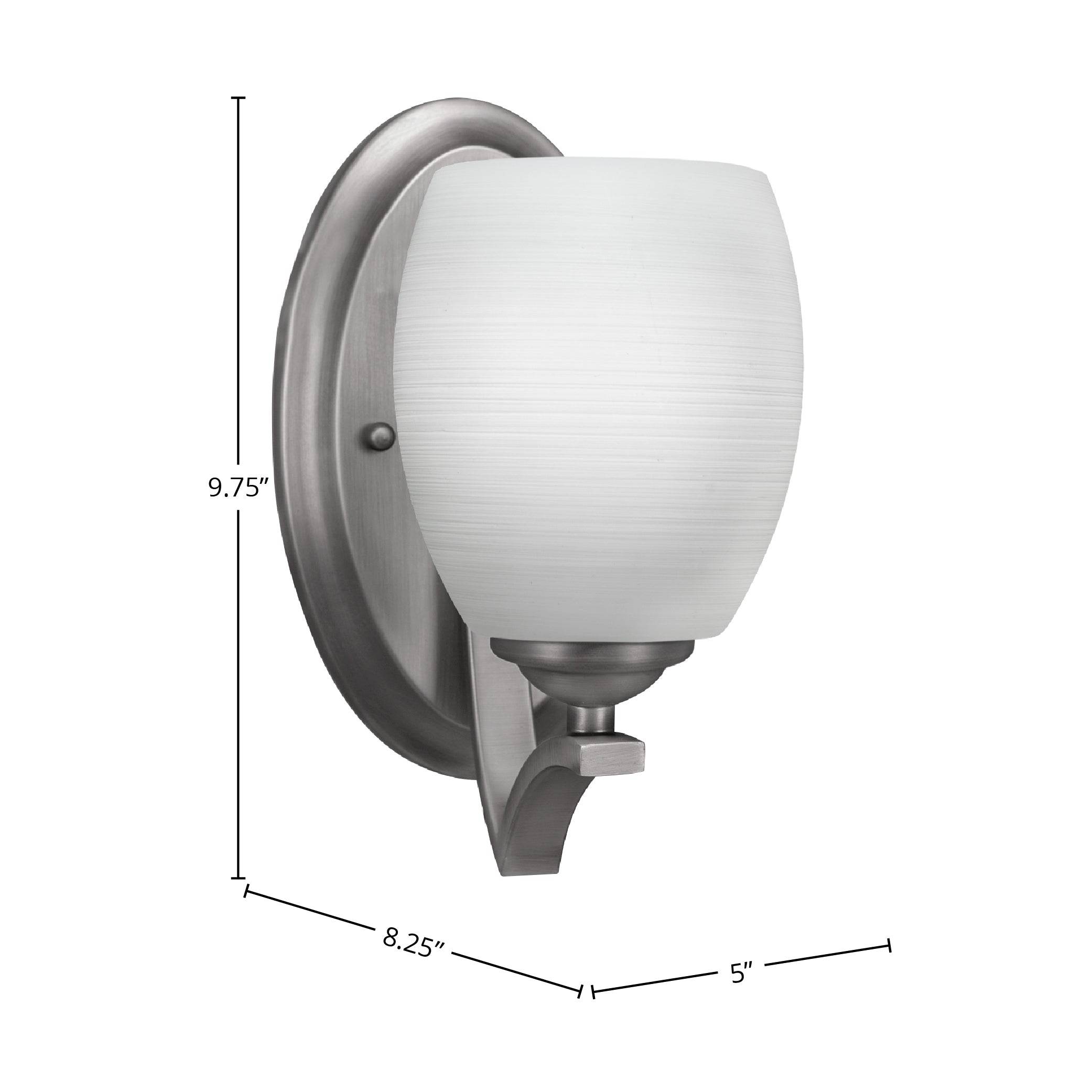 Zilo One Light Wall Sconce in Graphite with 5" White Linen Shade