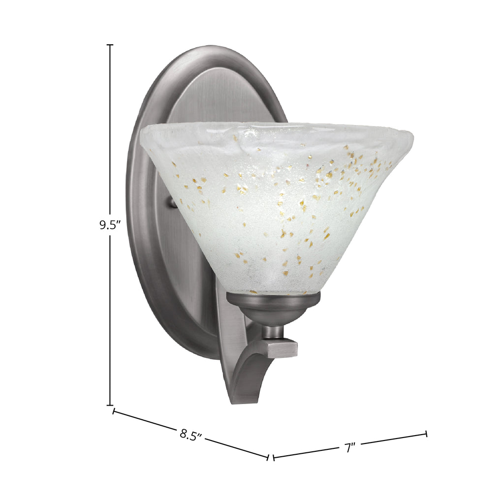 Zilo One Light Wall Sconce in Graphite with 7" Gold Ice Shade