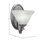 Zilo One Light Wall Sconce in Graphite with 7" Gold Ice Shade
