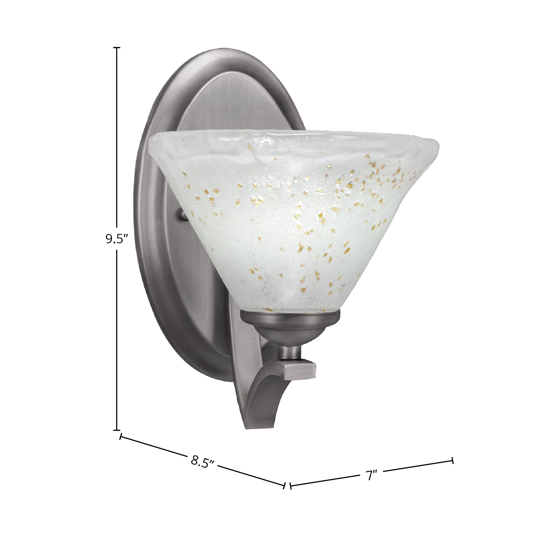 Zilo One Light Wall Sconce in Graphite with 7" Gold Ice Shade