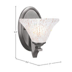 Zilo One Light Wall Sconce in Graphite with 7" Frosted Crystal Shade