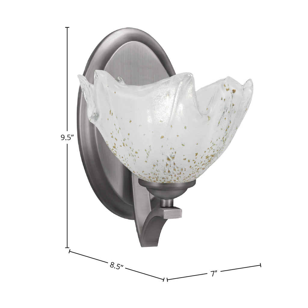 Zilo One Light Wall Sconce in Graphite with 7" Gold Ice Shade