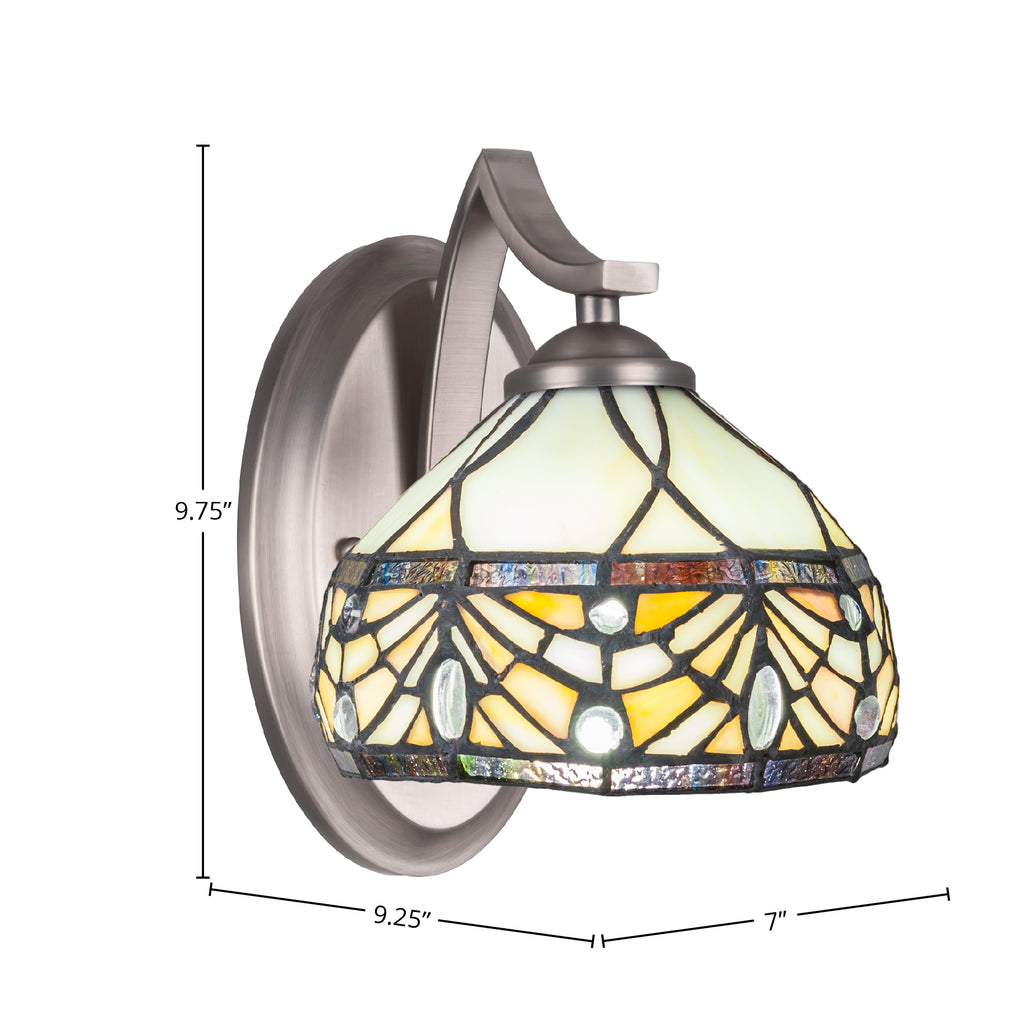 Zilo One Light Wall Sconce in Graphite with 7" Royal Merlot Art Glass Shade