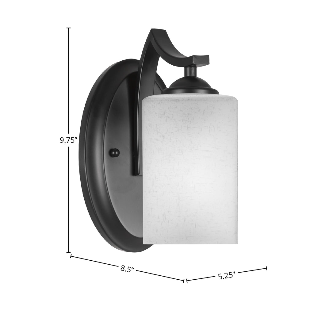 Zilo One Light Wall Sconce in Matte Black with 4" Clear Bubble Shade