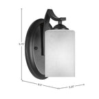 Zilo One Light Wall Sconce in Matte Black with 4" Clear Bubble Shade