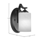 Zilo One Light Wall Sconce in Matte Black with 4" White Marble Shade
