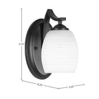 Zilo One Light Wall Sconce in Matte Black with 5" White Matrix Shade