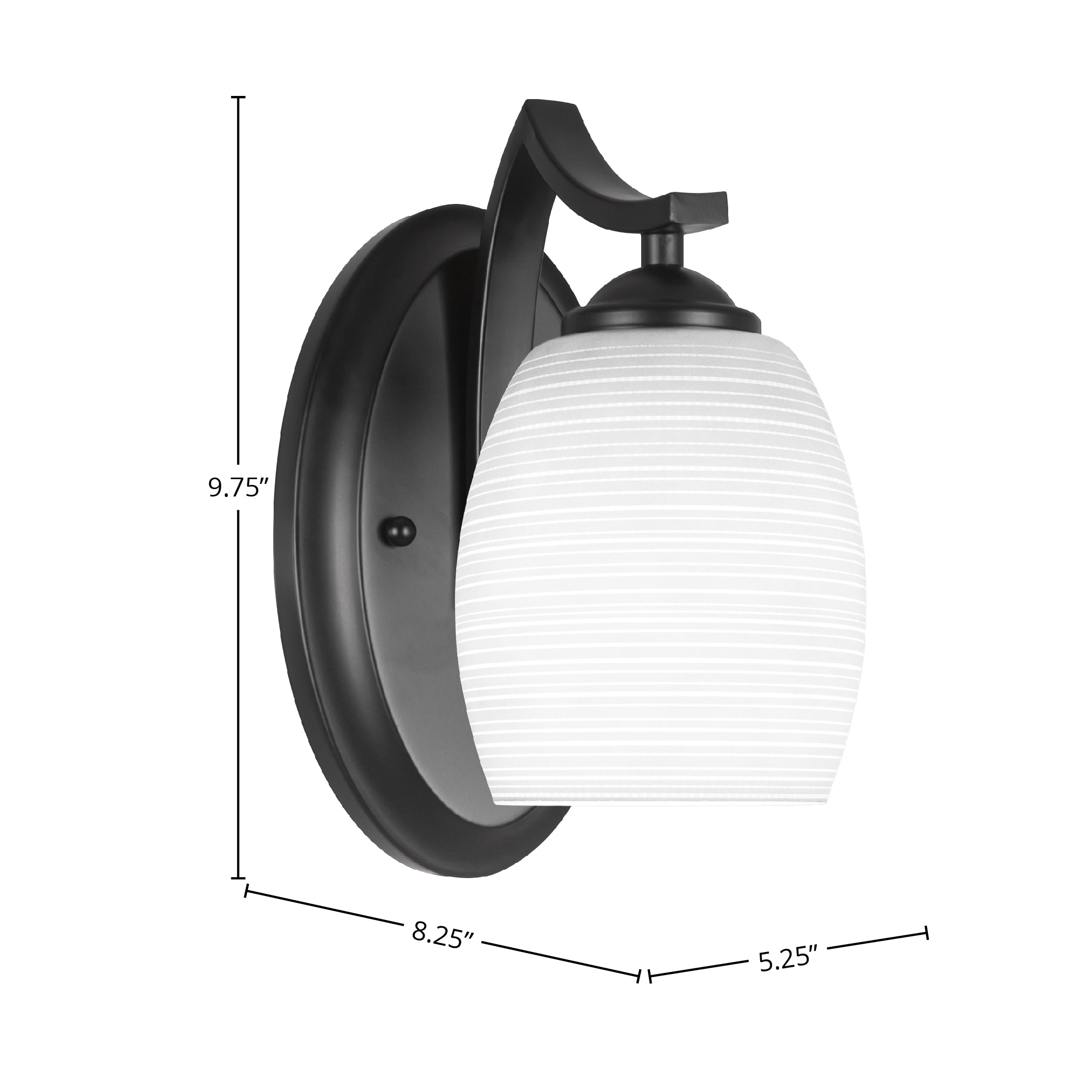 Zilo One Light Wall Sconce in Matte Black with 5" White Matrix Shade