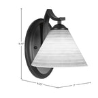Zilo One Light Wall Sconce in Matte Black with 7" White Matrix Shade