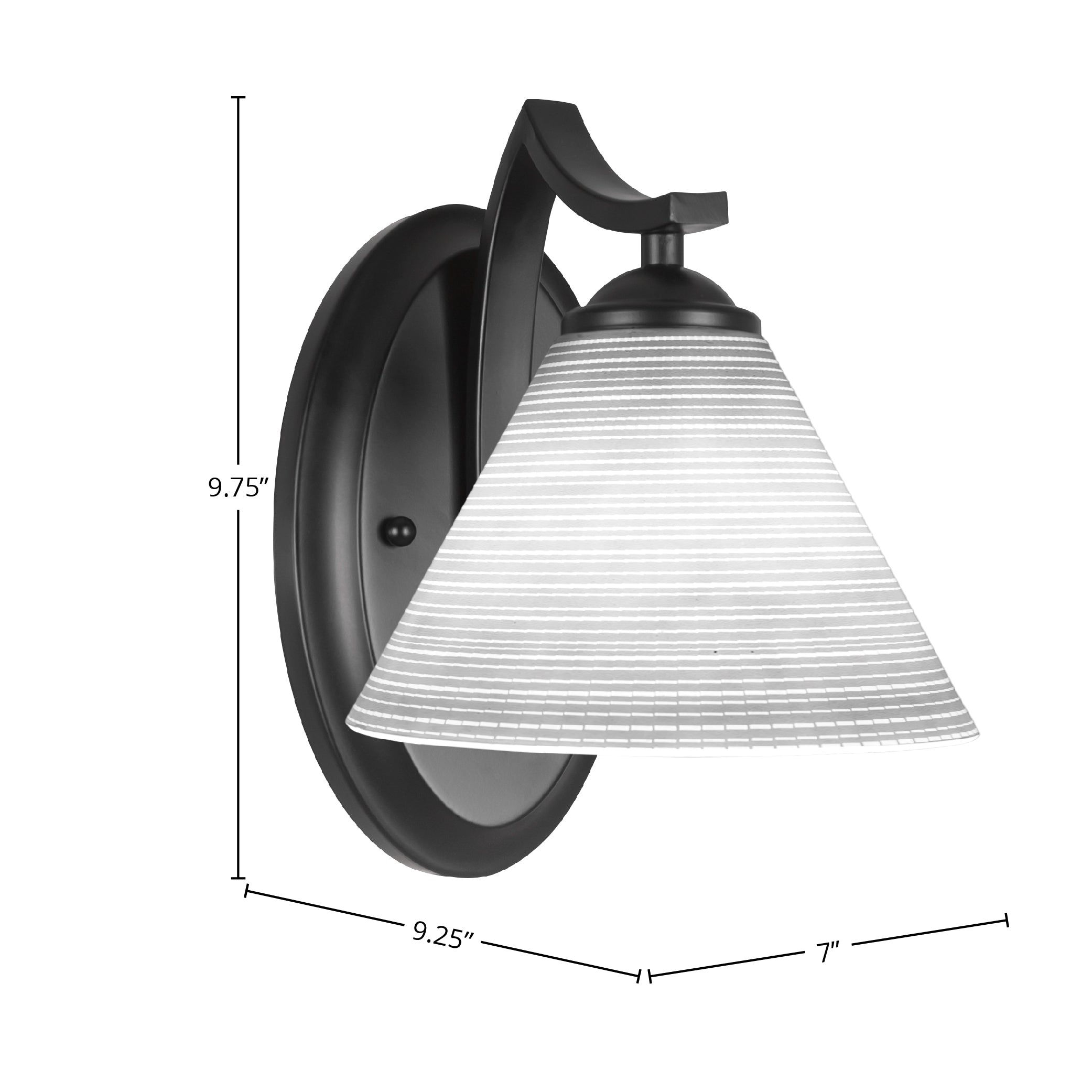 Zilo One Light Wall Sconce in Matte Black with 7" White Matrix Shade