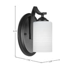 Zilo One Light Wall Sconce in Matte Black with 4" White Matrix Shade