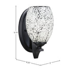Zilo One Light Wall Sconce in Matte Black with 5" Black Fusion Shade
