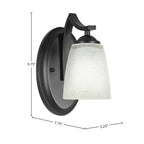 Zilo One Light Wall Sconce in Matte Black with 4.5" Square White Muslin Shade