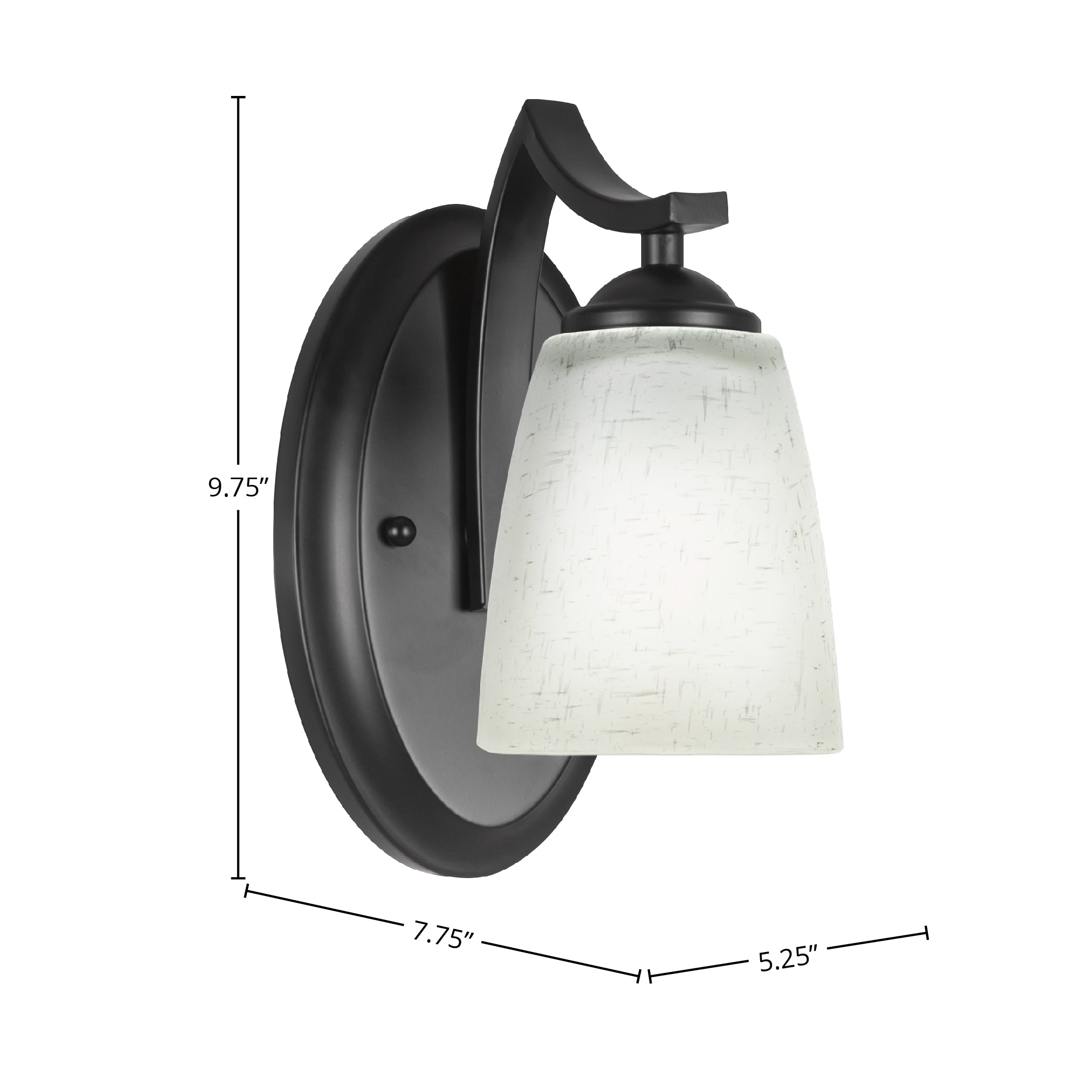 Zilo One Light Wall Sconce in Matte Black with 4.5" Square White Muslin Shade