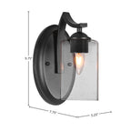 Zilo One Light Wall Sconce in Matte Black with 4" Square Clear Bubble Shade