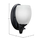 Zilo One Light Wall Sconce in Matte Black with 5" White Linen Shade