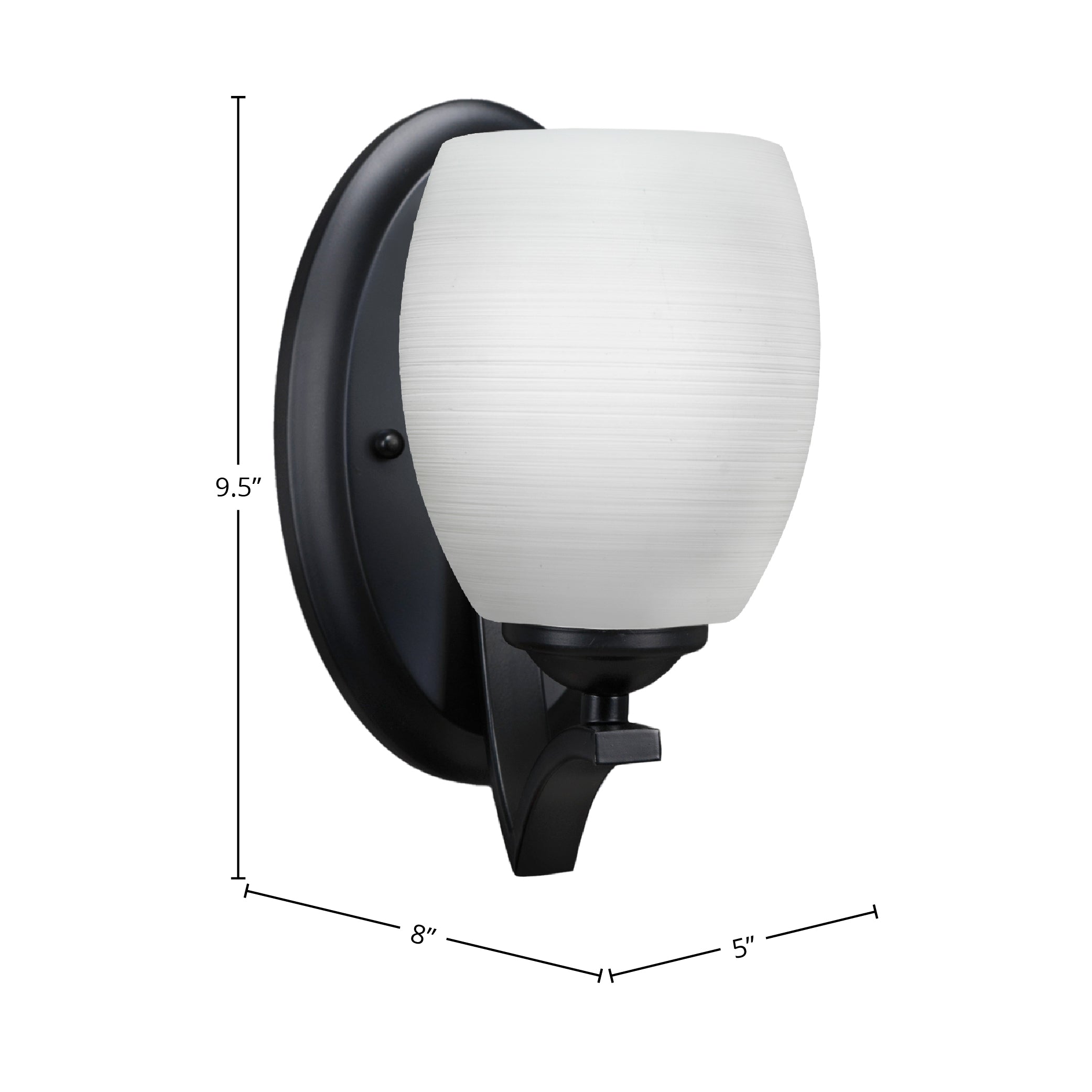 Zilo One Light Wall Sconce in Matte Black with 5" White Linen Shade