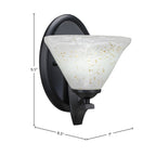 Zilo One Light Wall Sconce in Matte Black with 7" Gold Ice Shade