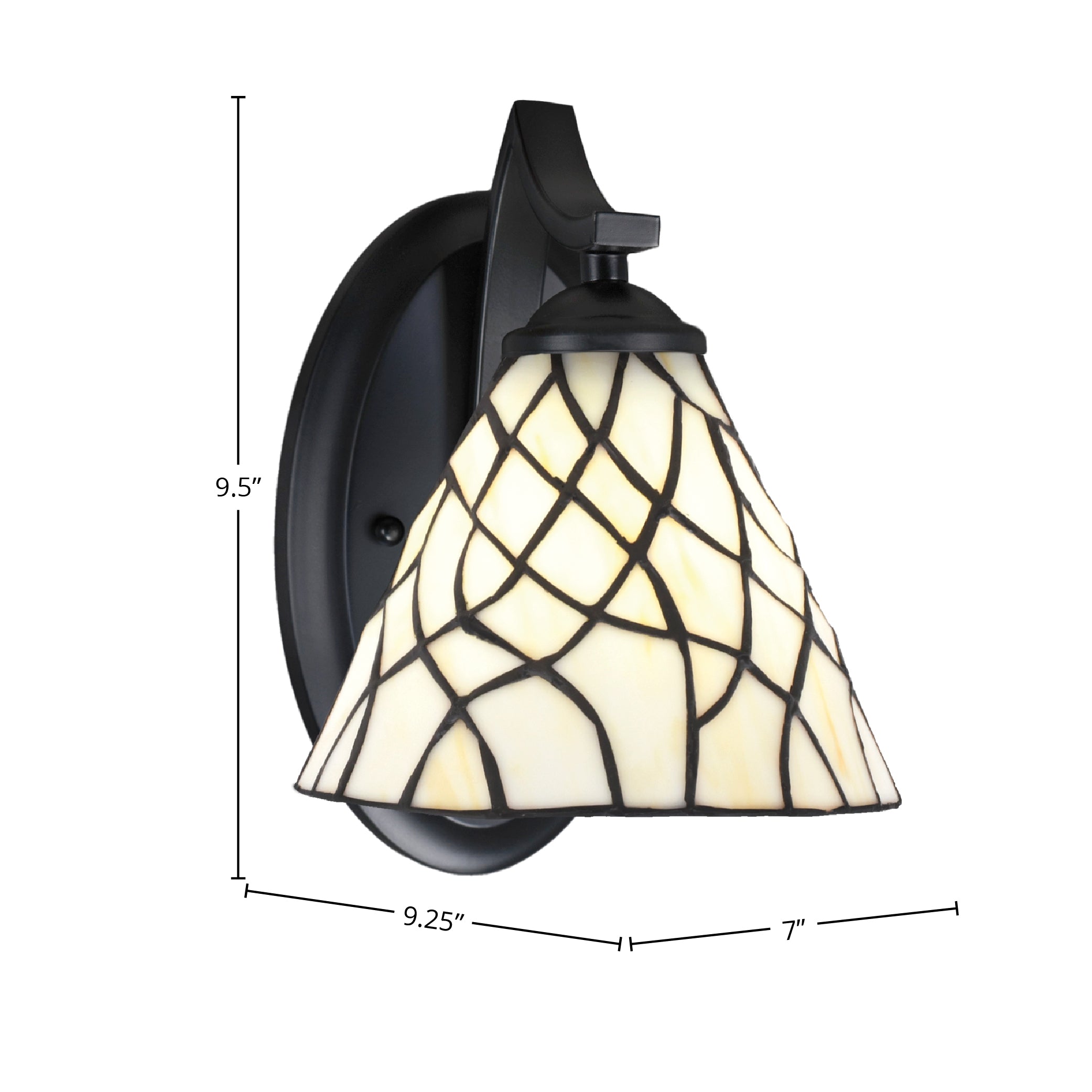 Zilo One Light Wall Sconce in Matte Black with 7" Sandhill Art Glass Shade