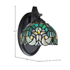 Zilo One Light Wall Sconce in Matte Black with 7" Turquoise Cypress Art Glass Shade