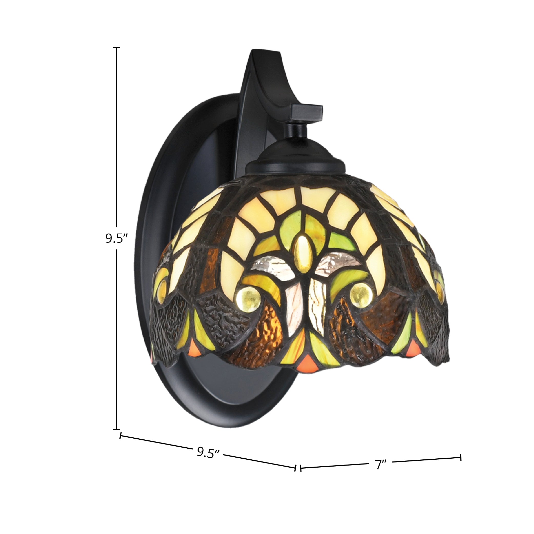 Zilo One Light Wall Sconce in Matte Black with 7" Ivory Cypress Art Glass Shade