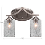 Zilo Two Light Bath Bar in Graphite with 4" Smoke Bubble Shade