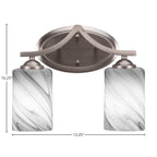 Zilo Two Light Bath Bar in Graphite with 4" Onyx Swirl Shade