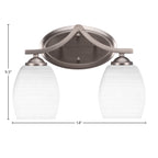 Zilo Two Light Bath Bar in Graphite with 5" White Matrix Shade