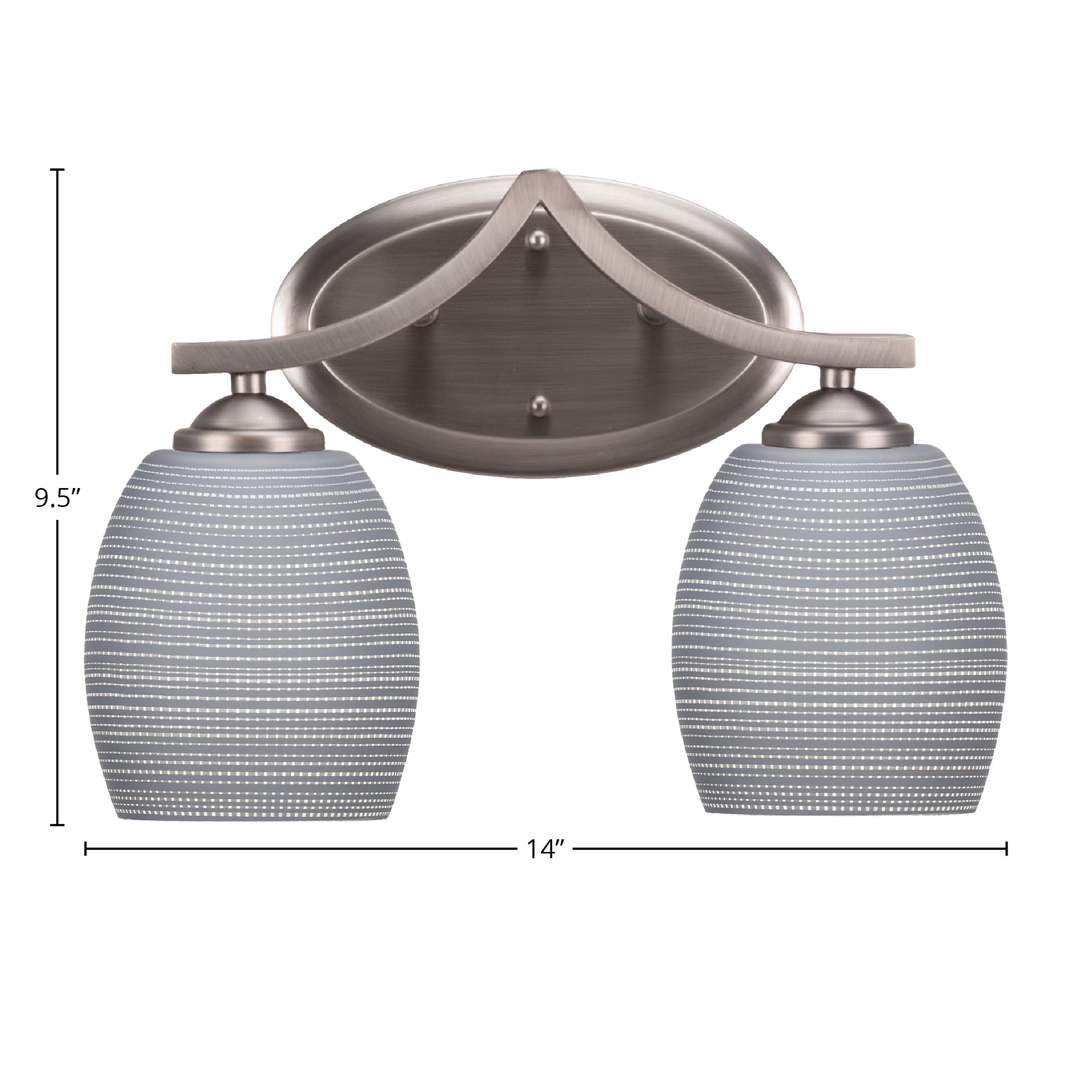 Zilo Two Light Bath Bar in Graphite with 5" Gray Matrix Shade