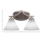 Zilo Two Light Bath Bar in Graphite with 7" White Matrix Shade