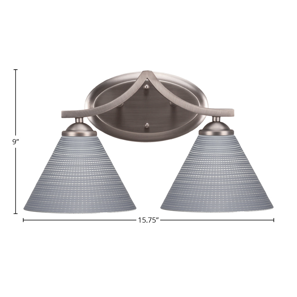 Zilo Two Light Bath Bar in Graphite with 7" Gray Matrix Shade