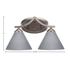 Zilo Two Light Bath Bar in Graphite with 7" Gray Matrix Shade