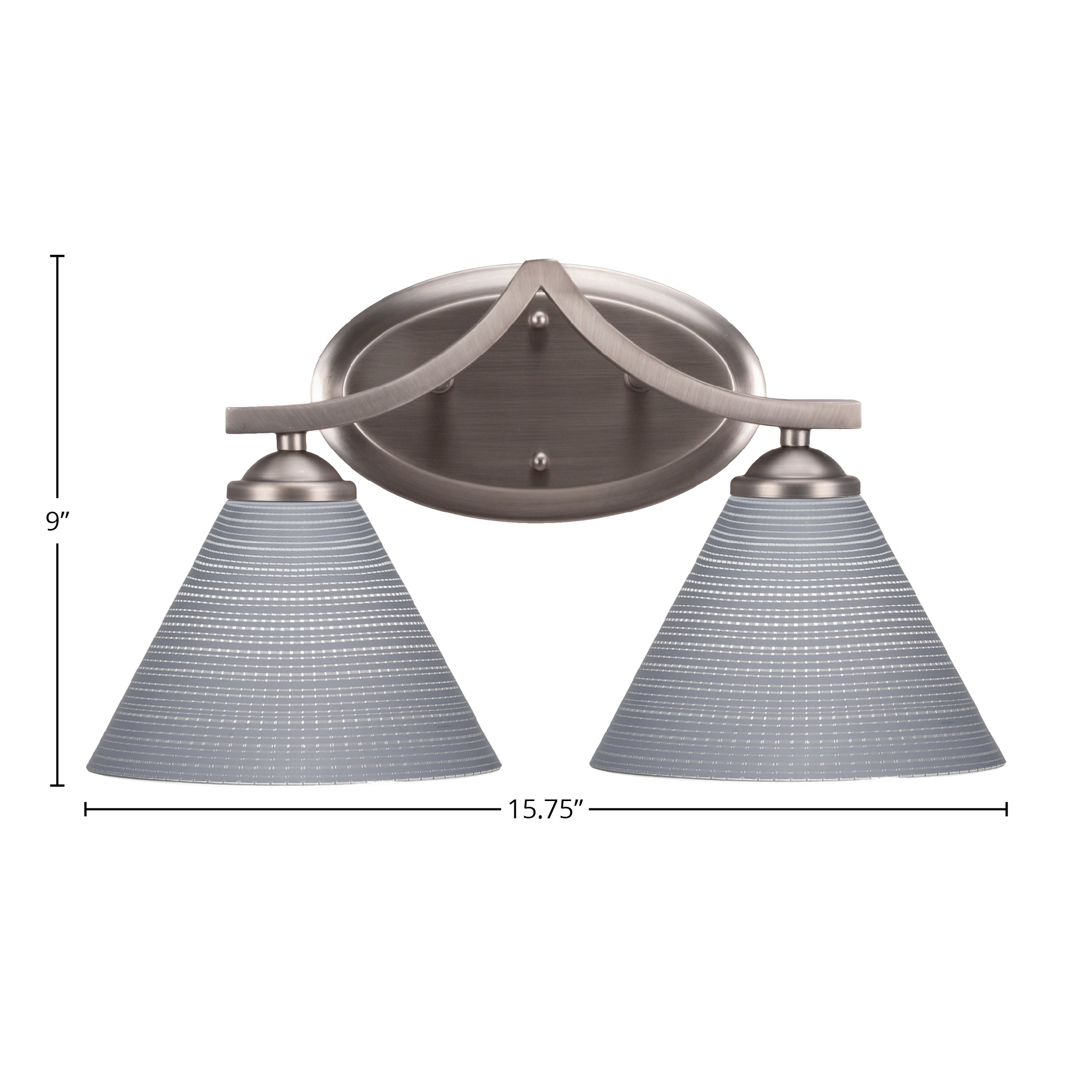 Zilo Two Light Bath Bar in Graphite with 7" Gray Matrix Shade