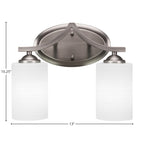 Zilo Two Light Bath Bar in Graphite with 4" White Matrix Shade