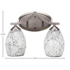 Zilo Two Light Bath Bar in Graphite with 5" Black Fusion Shade