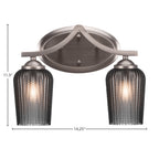 Zilo Two Light Bath Bar in Graphite with 5" Smoke Textured Shade