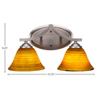 Zilo Two Light Bath Bar in Graphite with 7" Firré Saturn Shade