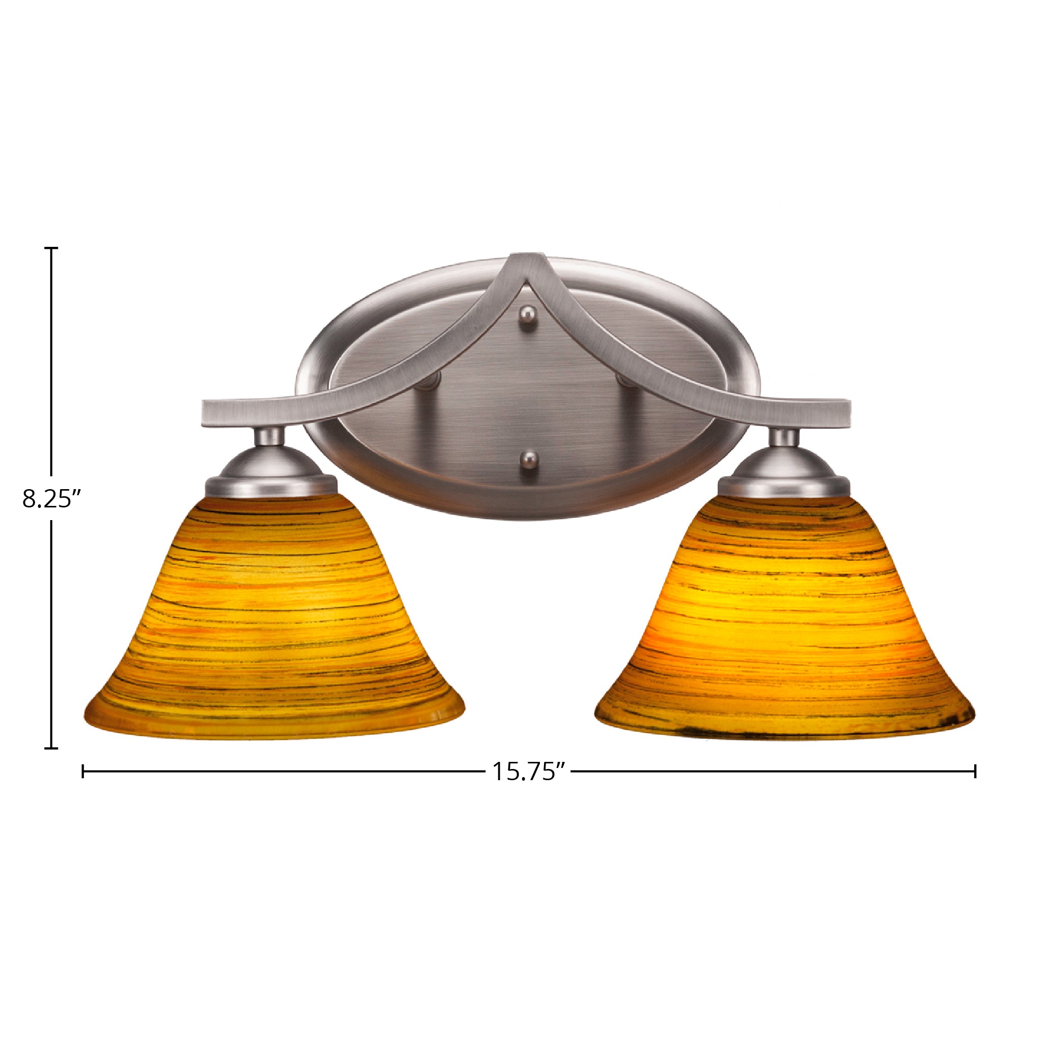 Zilo Two Light Bath Bar in Graphite with 7" Firré Saturn Shade