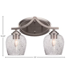 Zilo Two Light Bath Bar in Graphite with 6" Smoke Bubble Shade