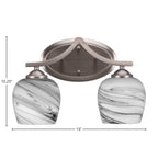 Zilo Two Light Bath Bar in Graphite with 6" Onyx Swirl Shade