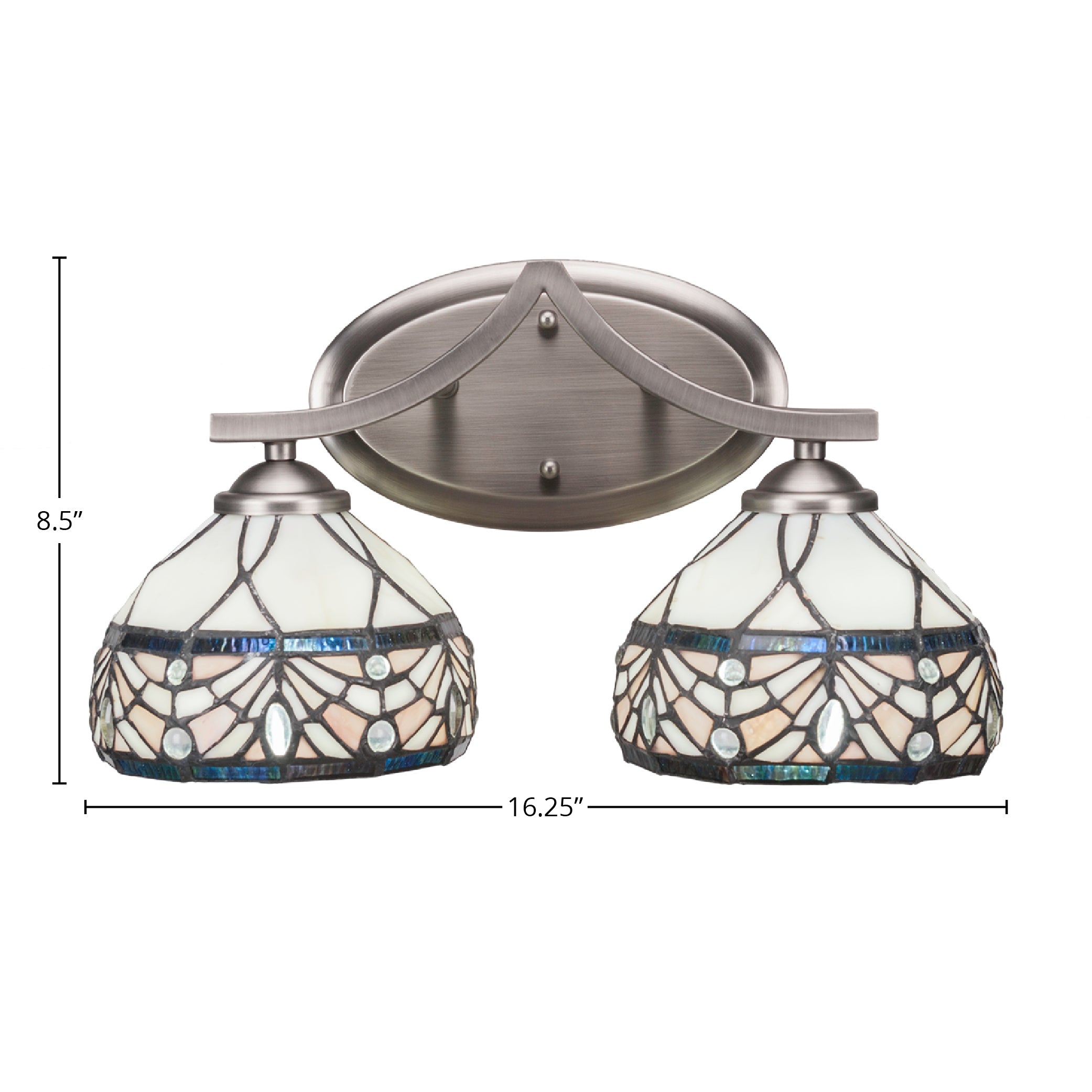 Zilo Two Light Bath Bar in Graphite with 7" Royal Merlot Art Glass Shade