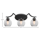 Zilo Three Light Bath Bar in Matte Black with 5.75" Smoke Bubble Shade